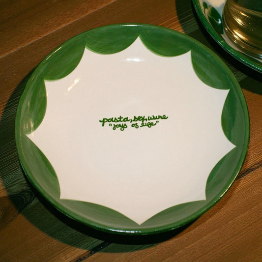 Hand-painted Family Style "joys of life" Pasta Bowl