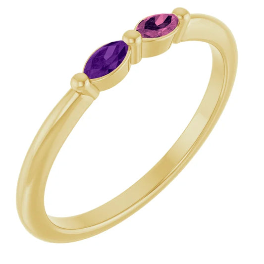 Two Stone Family Ring