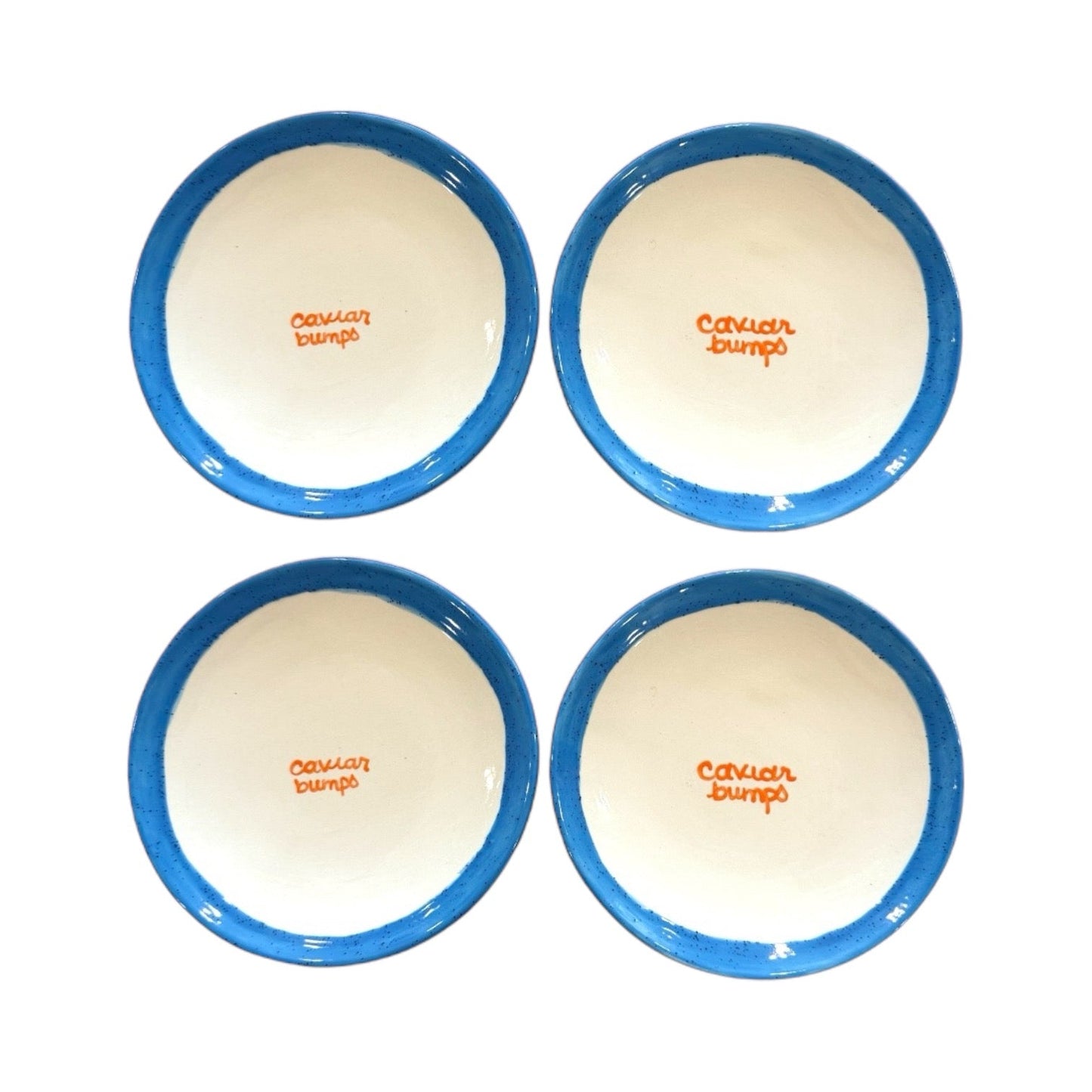 "caviar bumps" Tiny Plates/Collection of Four