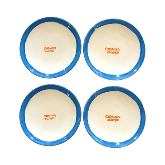 "caviar bumps" Tiny Plates/Collection of Four
