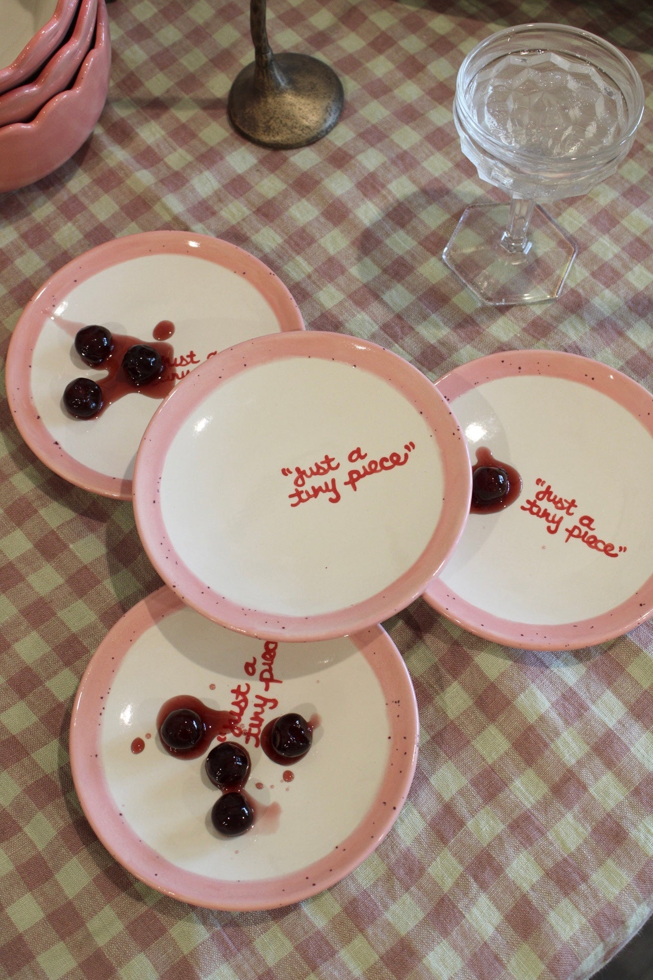 “just a tiny piece” Tiny Plates/Collection of Four
