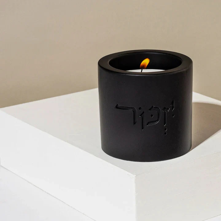 Clean Yizkor Concrete Candleholder – To Remember Series