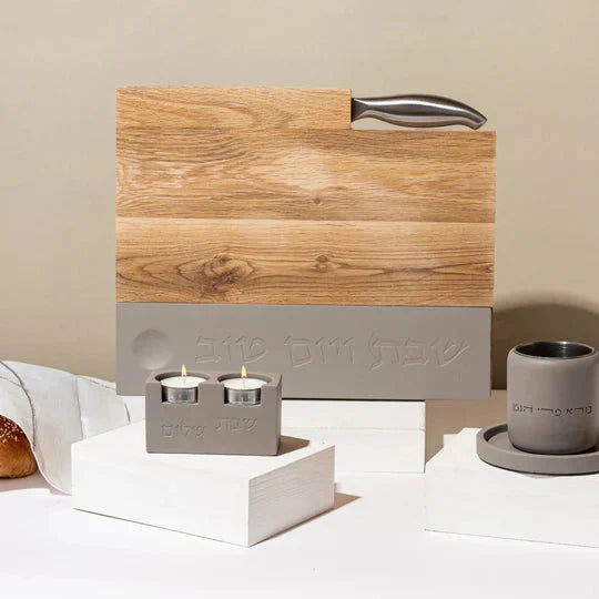 Butcher for Shabbat designed from natural concrete and a knife – Board & Blade series