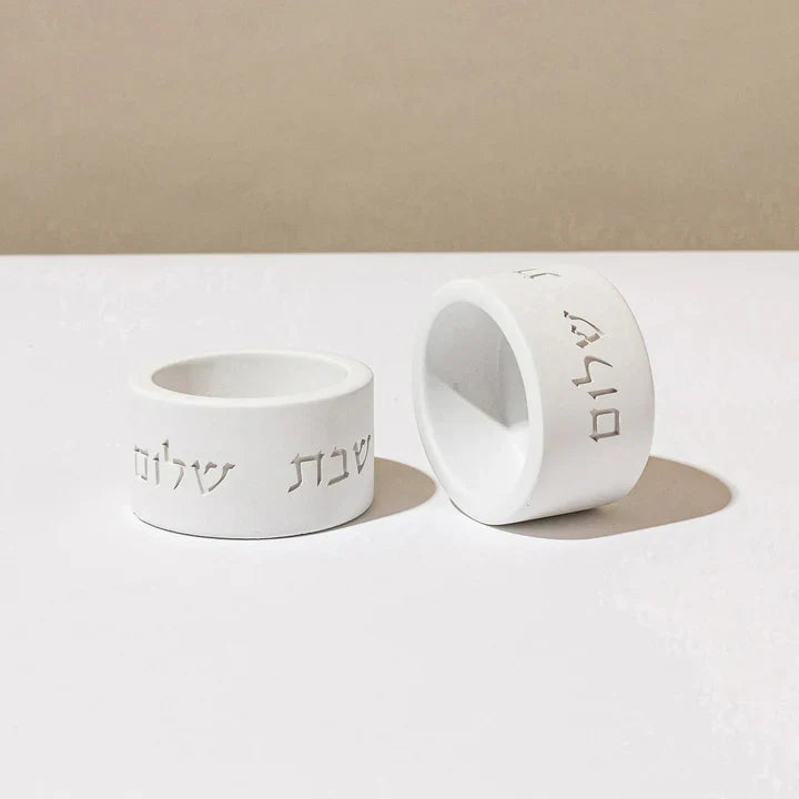 Concrete Shabbat Candle Set & Blessing – Pure Line Series