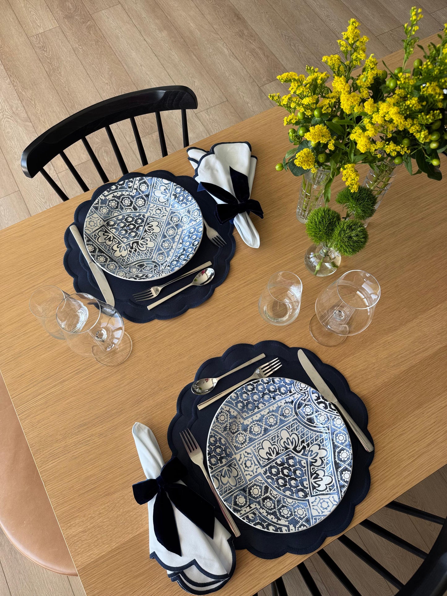 Midnight Petals Placemats (Set of 2)