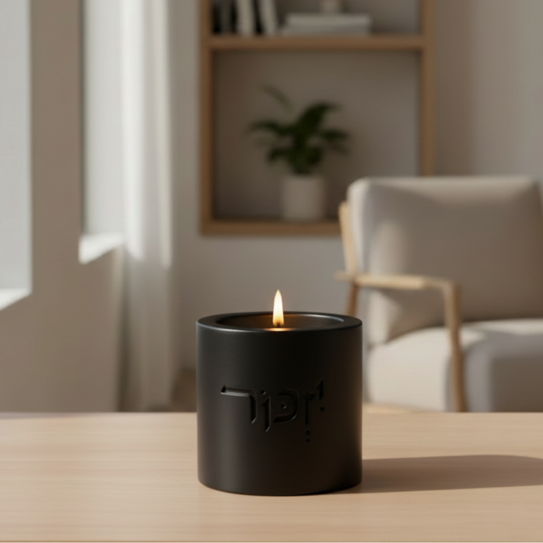Clean Yizkor Concrete Candleholder – To Remember Series