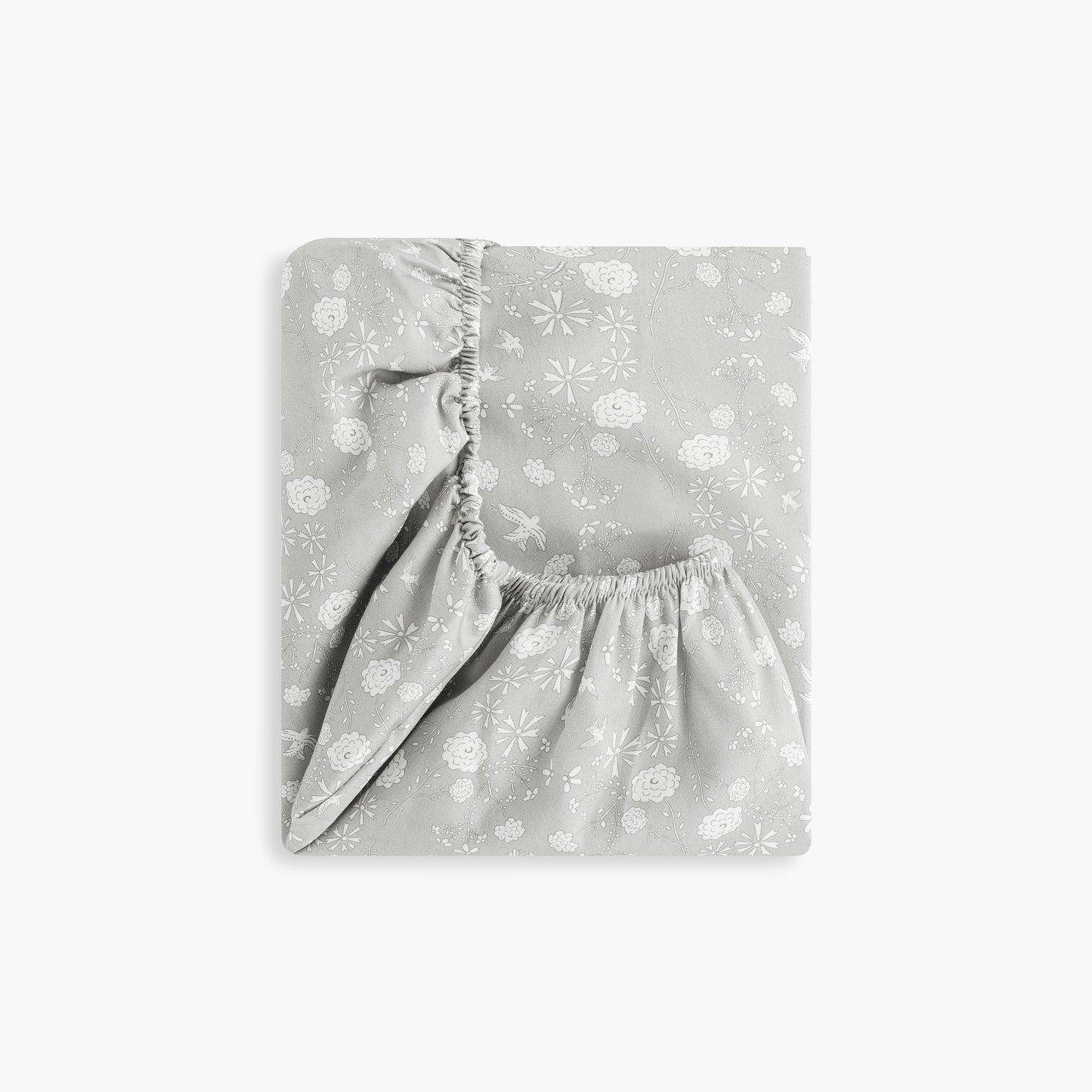 Bird's Song Crib Sheet - Grey