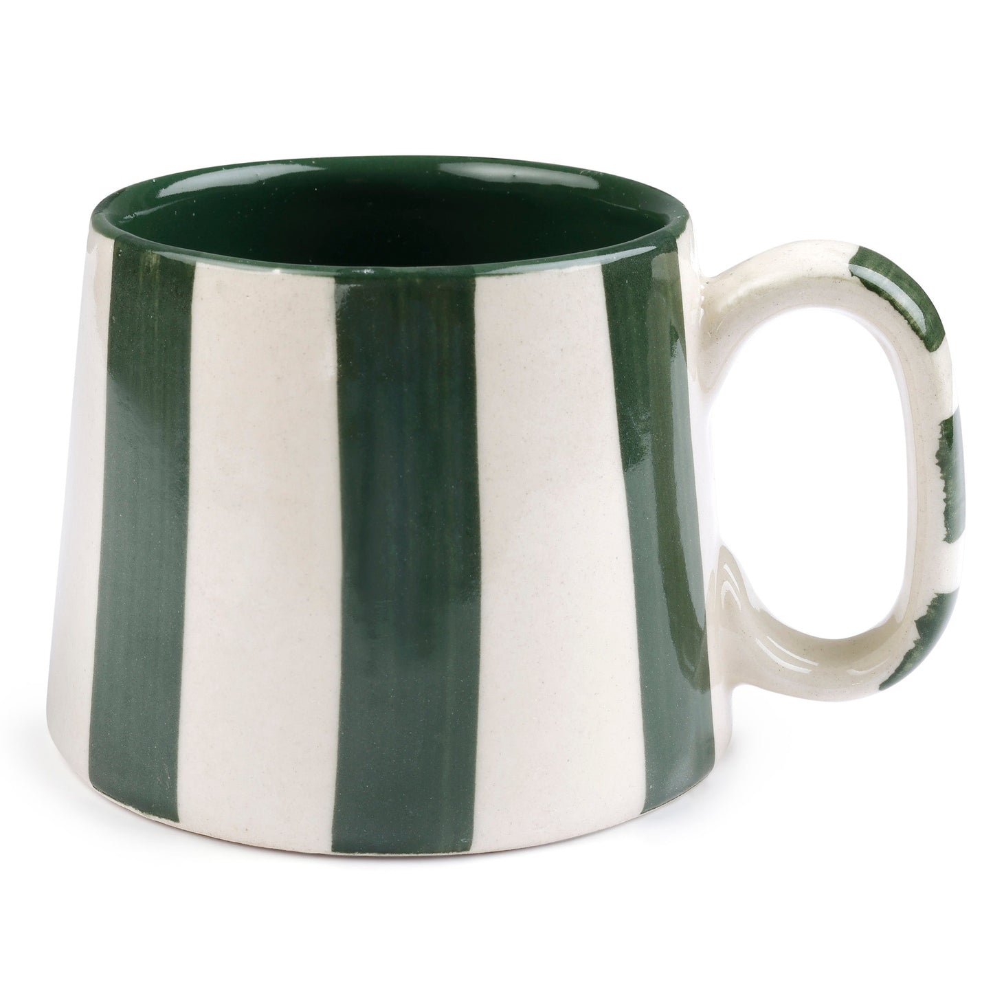 Ceramic olive  Stripe Coffee cup- 220ml (SET OF 4)