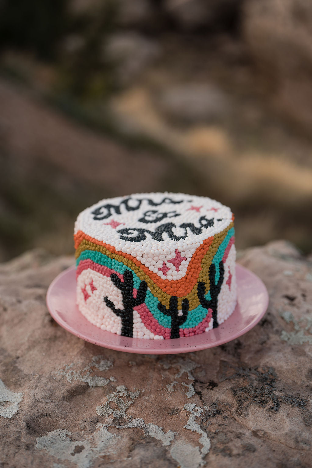 Hand-painted “let’s get married baby” Cake Plate