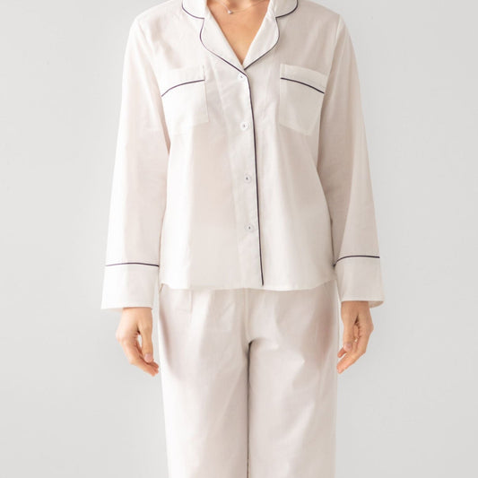 Classic Woven Cotton Pajama Set