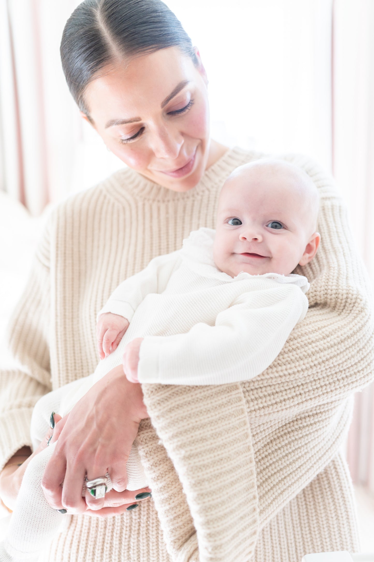 Knit Baby Sweater & Stockings Set