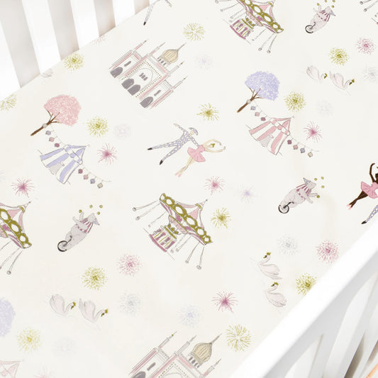 Adventures in Wonderland Crib Sheet - Rose