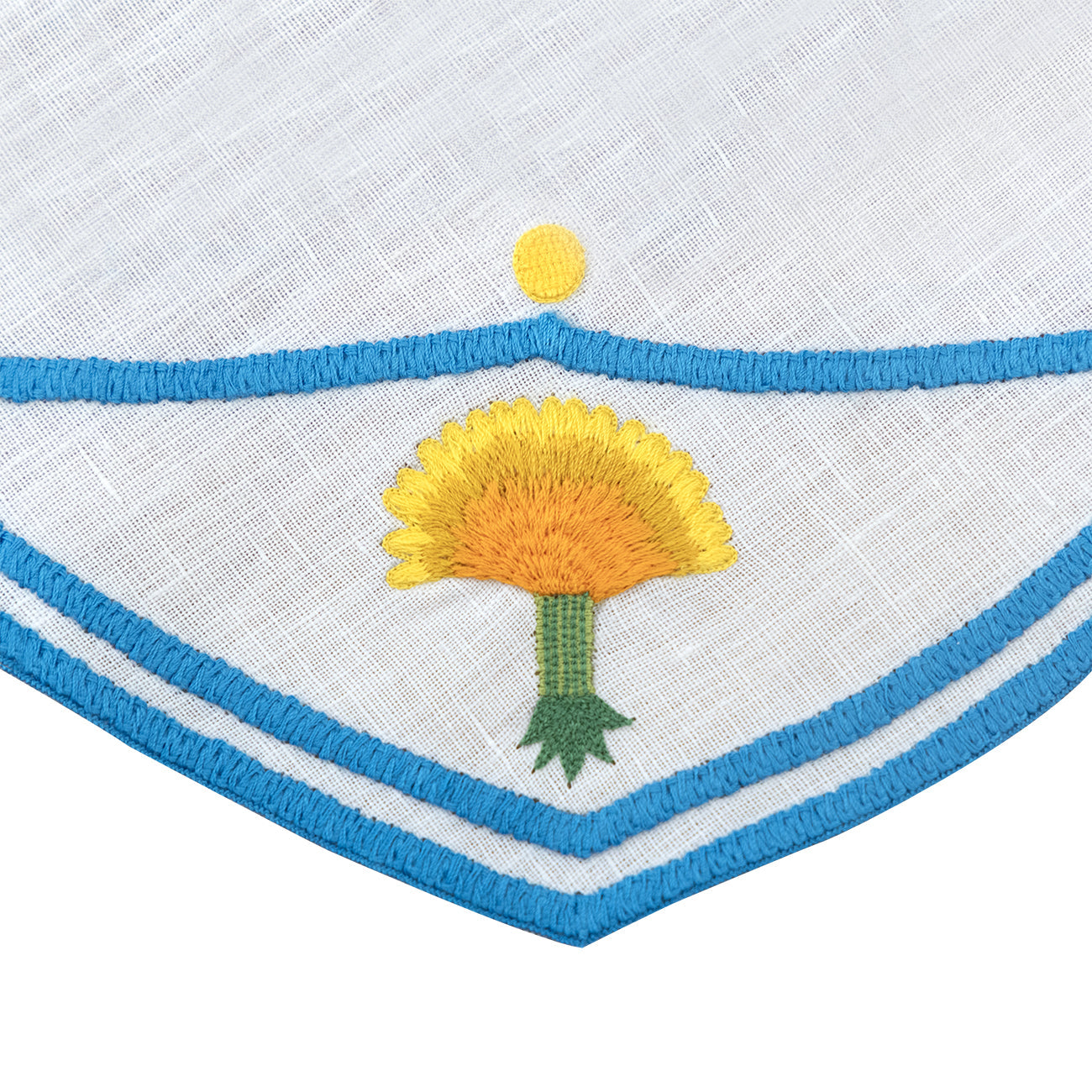 Hand Embroidered Heirloom Petals Placemats 16" round (Set of 4)