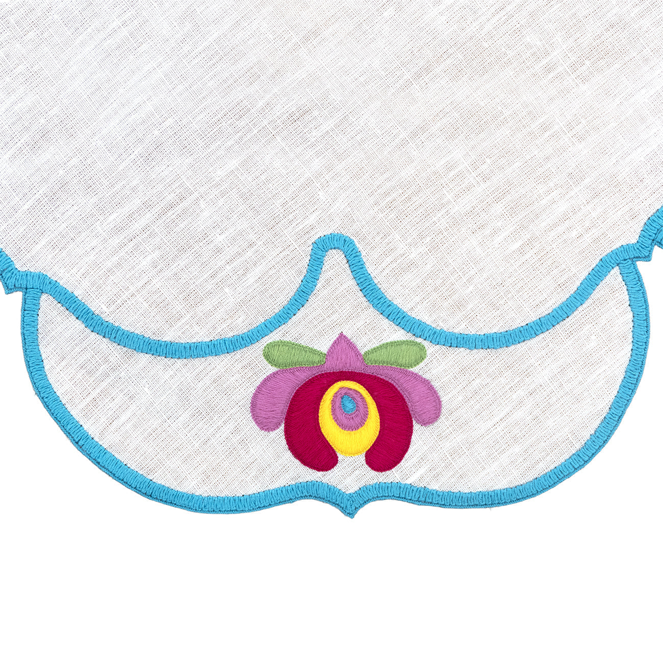 Hand Embroidered Heirloom Petals Placemats 16" round (Set of 4)