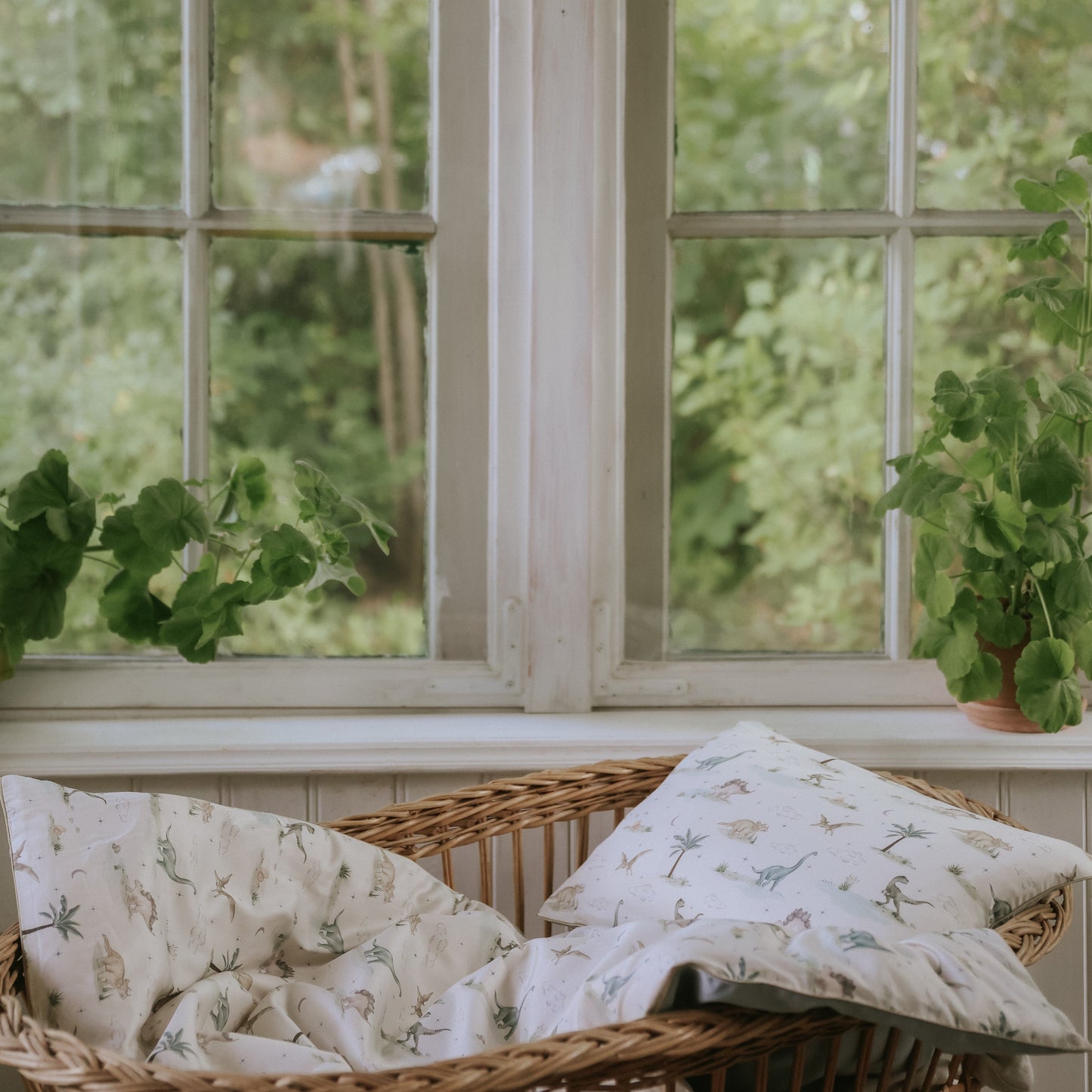 Dino Dreams Baby Duvet - Sage