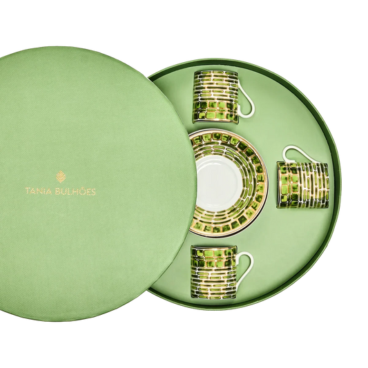 Espresso Cup and Saucer Jade Green (set of 4)