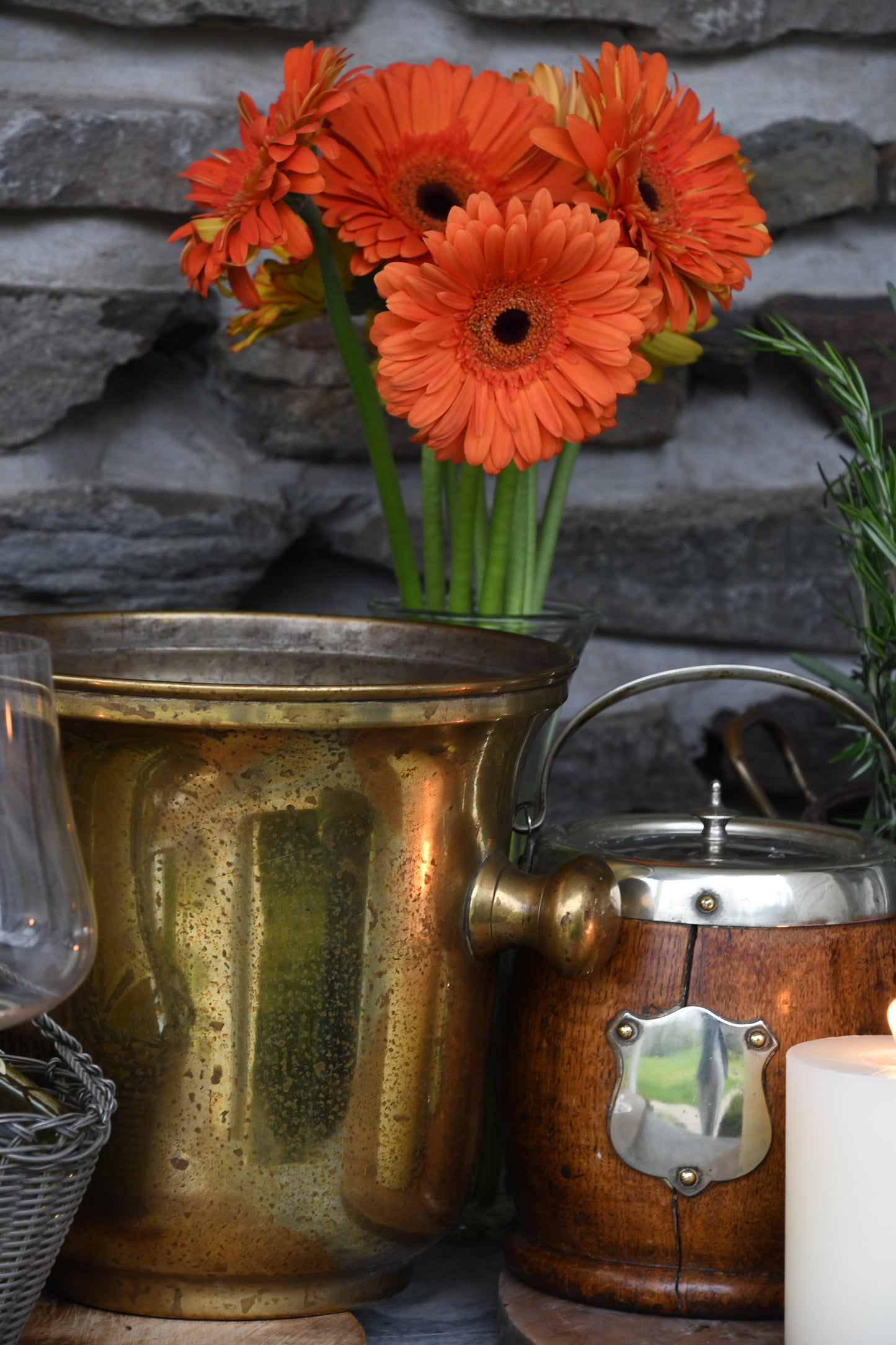 Antique French Brass Wine Cooler