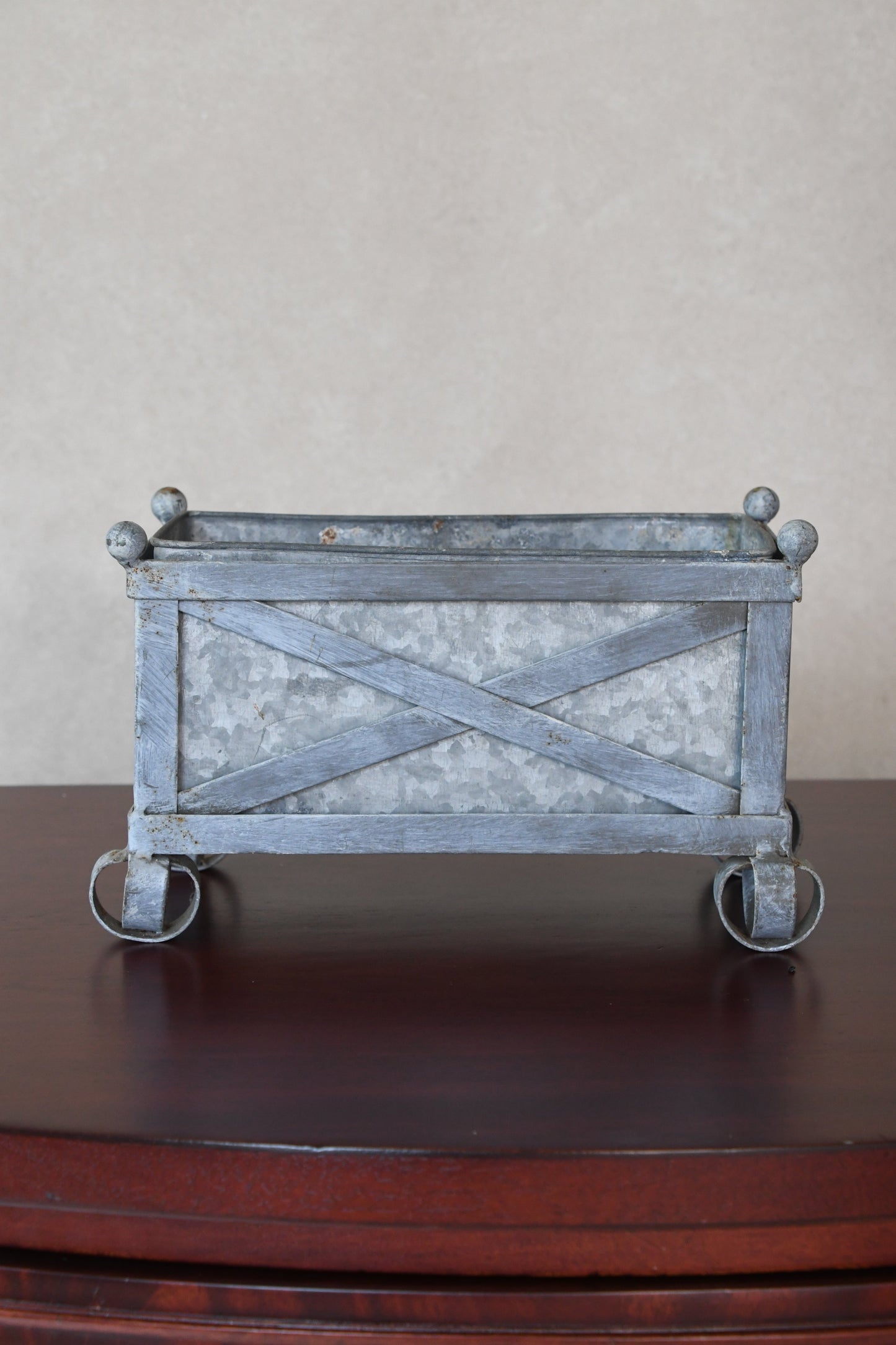 Vintage English Galvanized Steel Planter