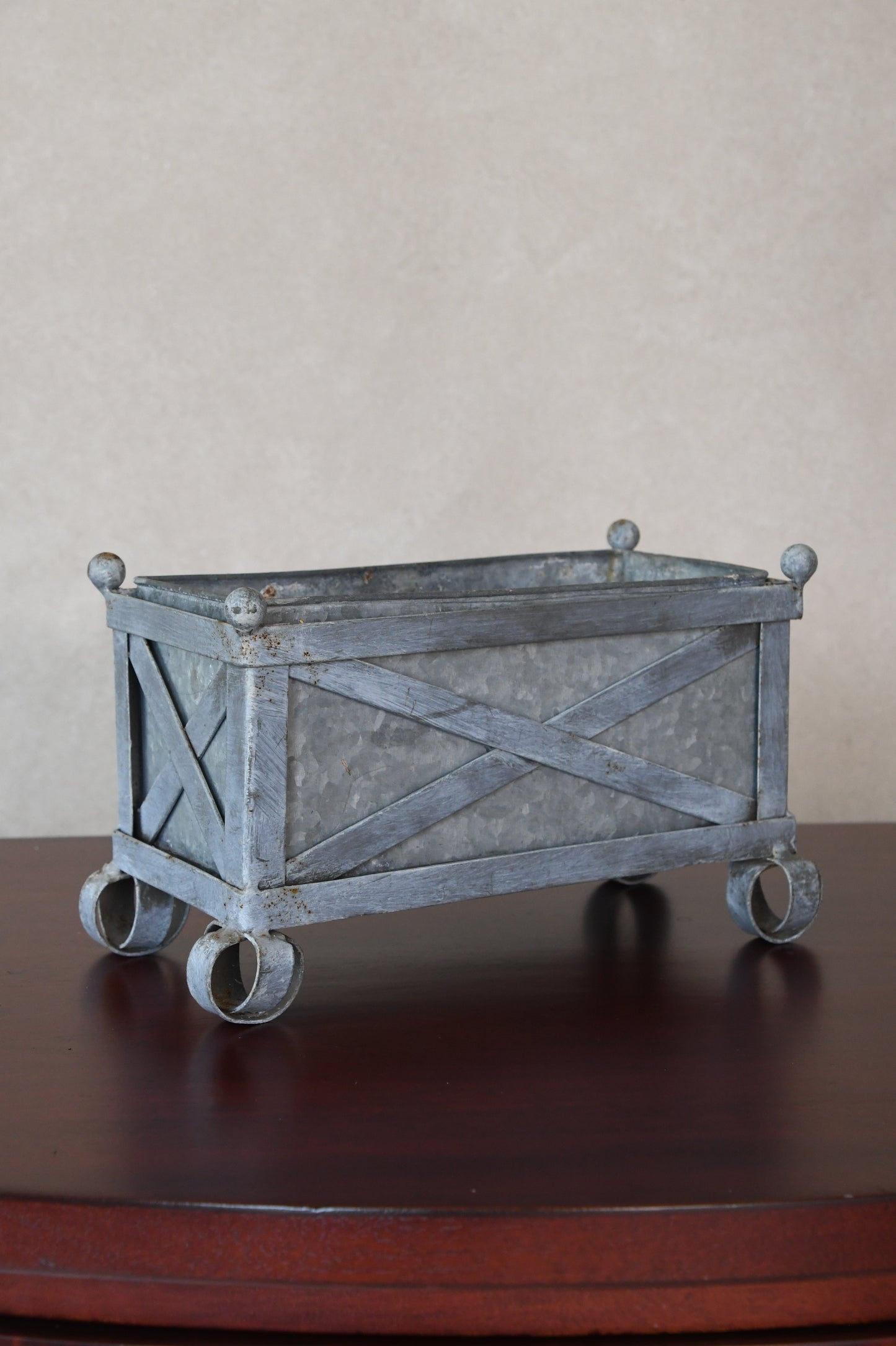 Vintage English Galvanized Steel Planter