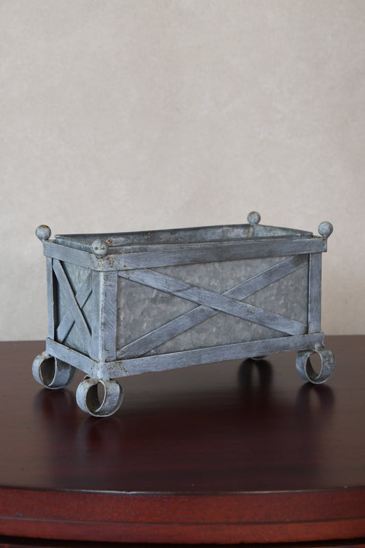 Vintage English Galvanized Steel Planter
