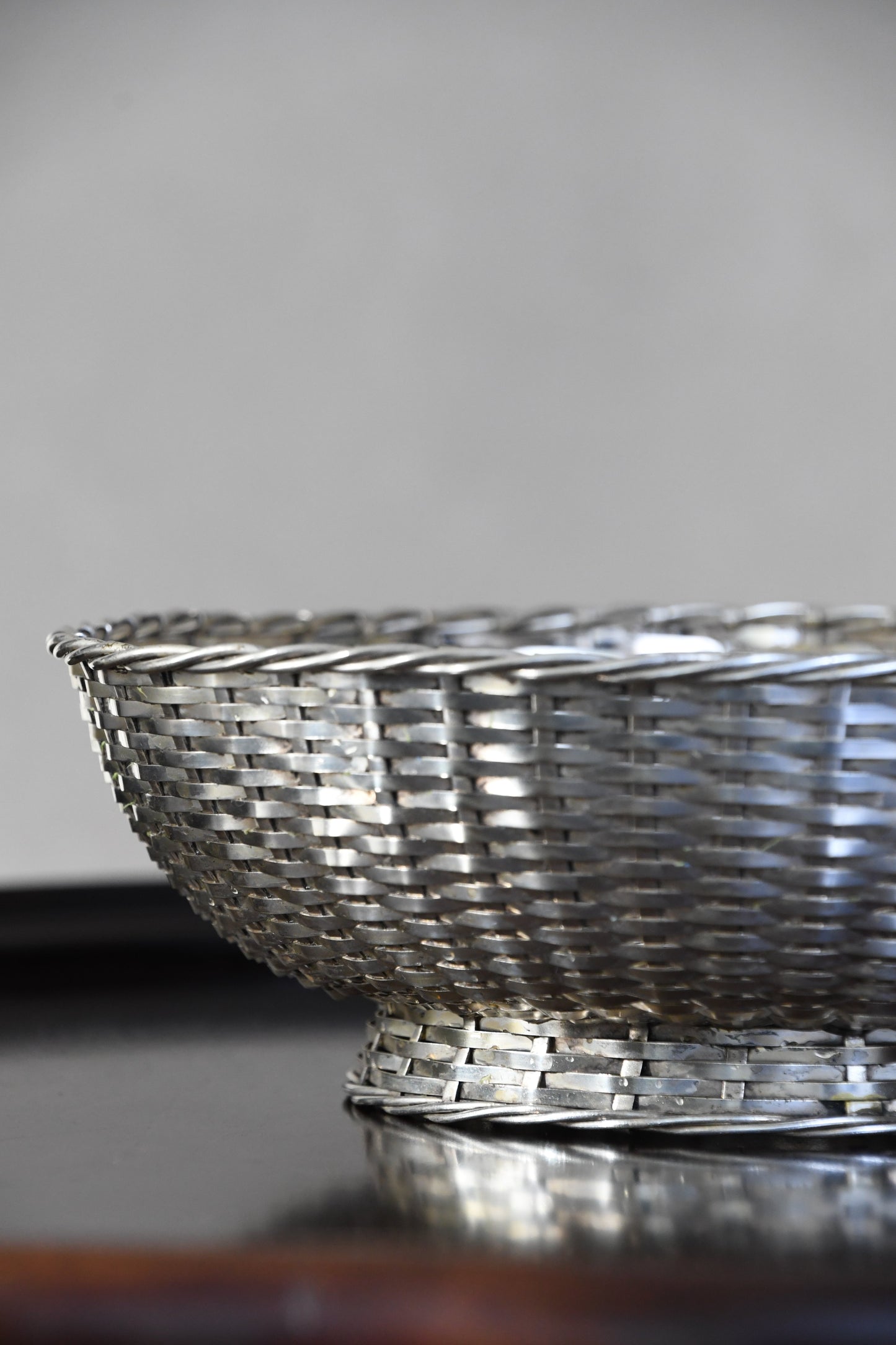 Vintage Silverplate Christofle Basketweave Bowl