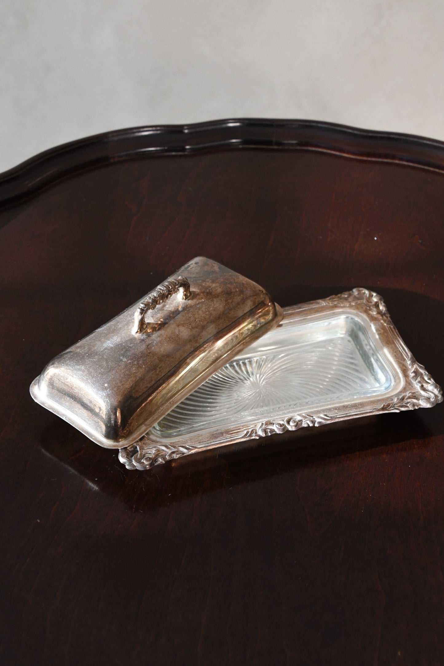 Vintage Silverplate Butter Dish