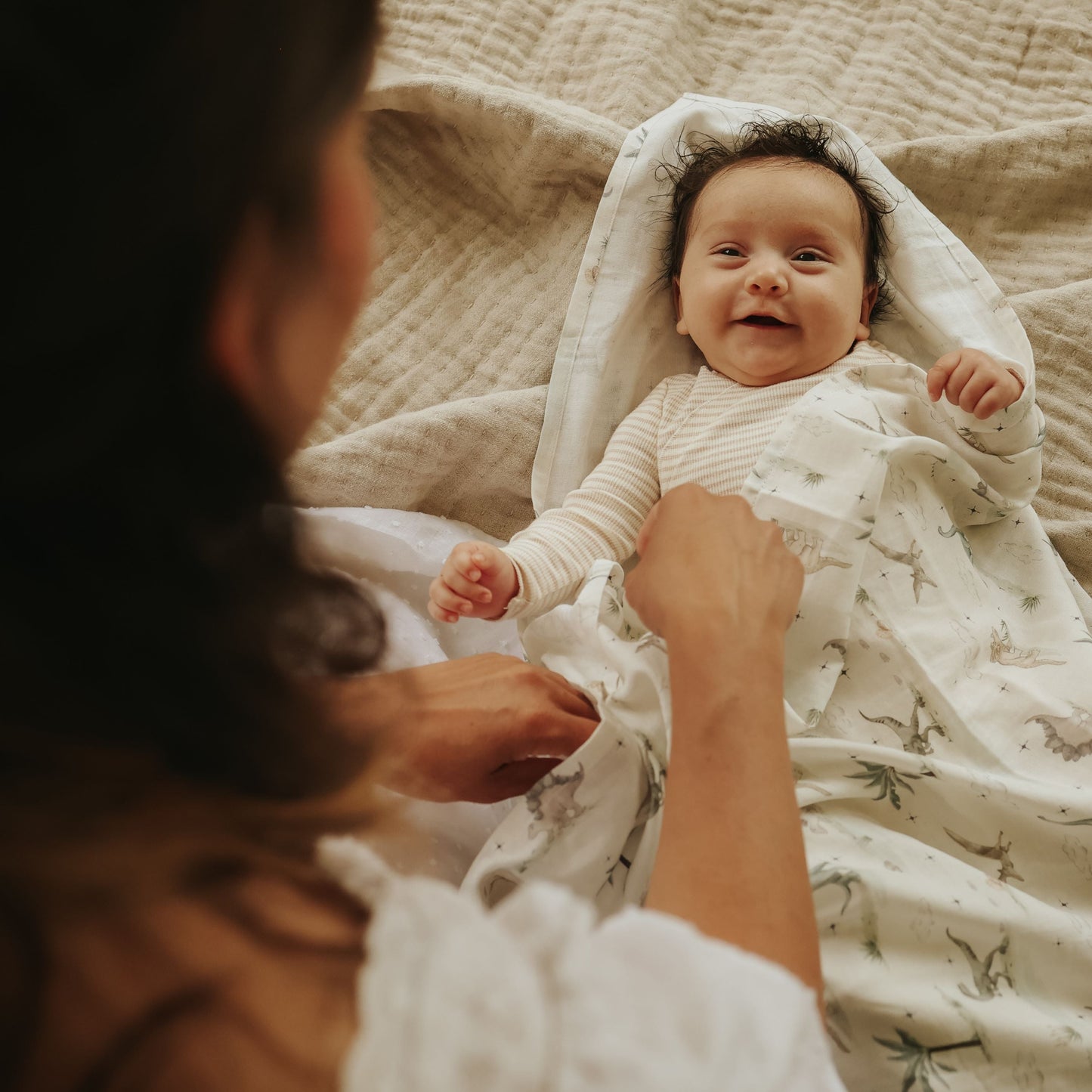 Dino Dreams Swaddle - Sage