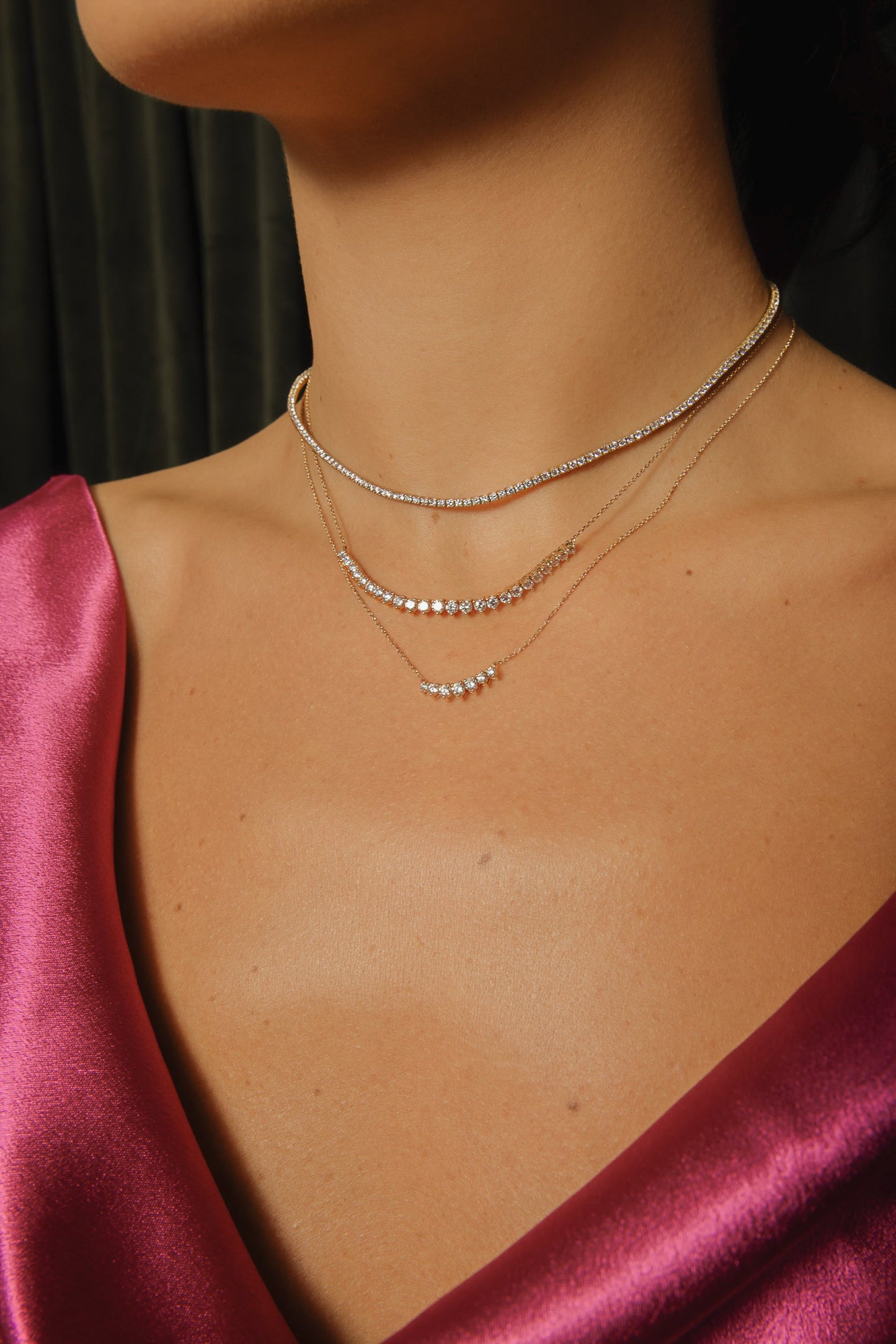 Petite Graduating Diamond Necklace