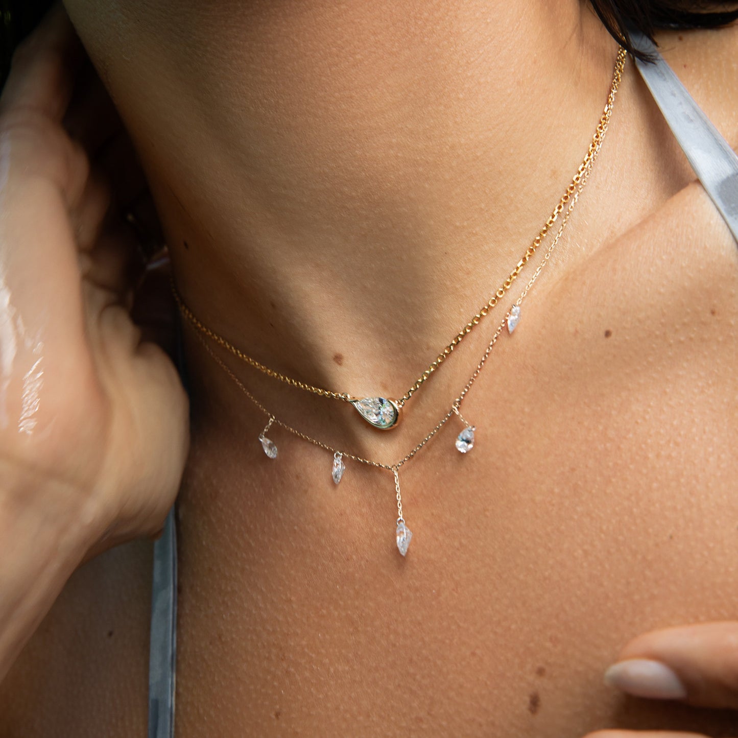East West Droplet Necklace