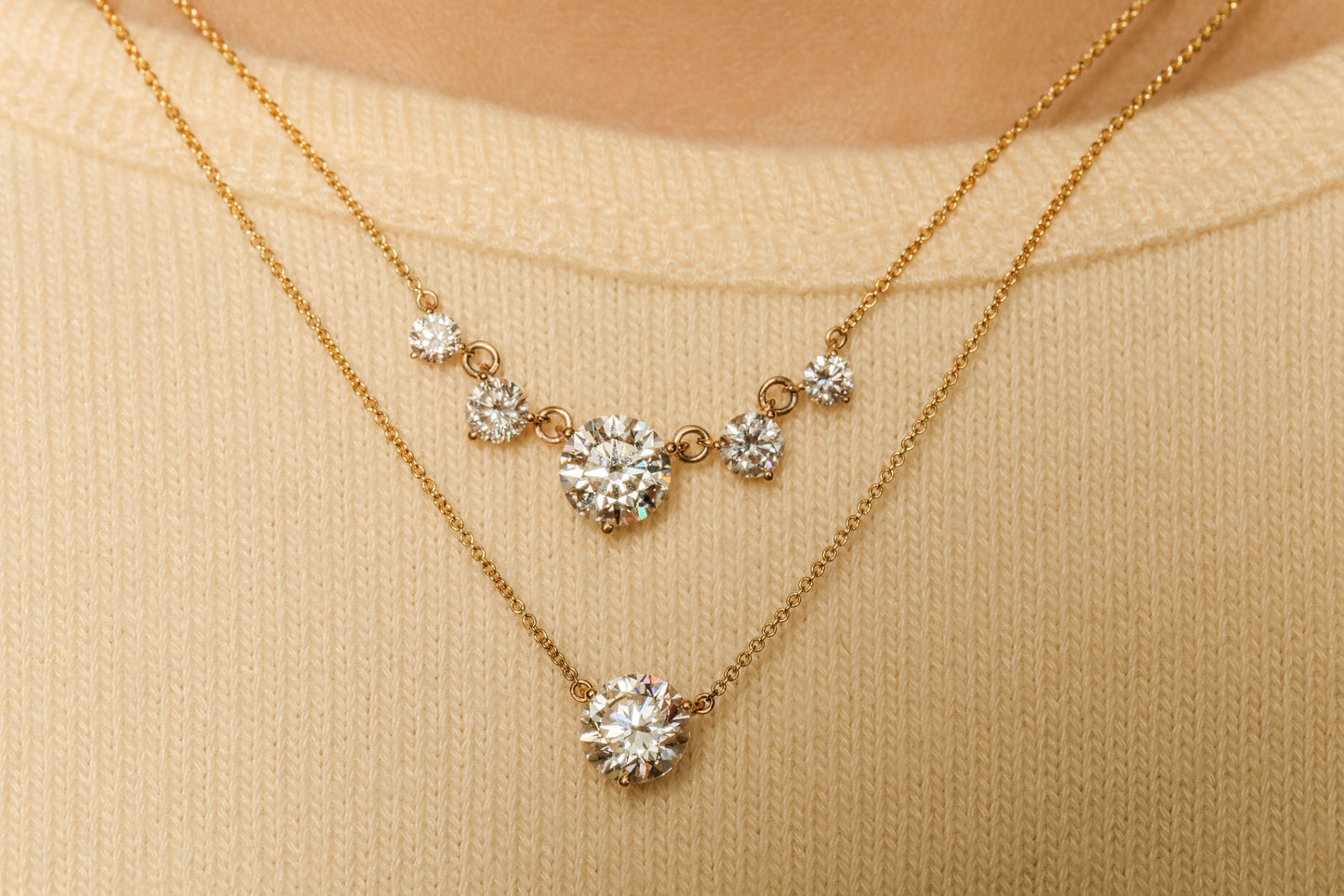 Fluted Diamond Necklace