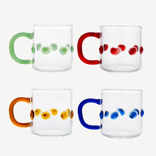 Set of Four 4oz Handblown Glass Espresso Cups