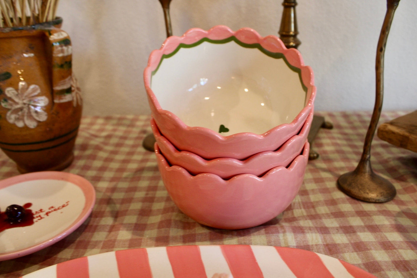 Hand-painted Custom Initial ♥️ Bowls/Set of Four