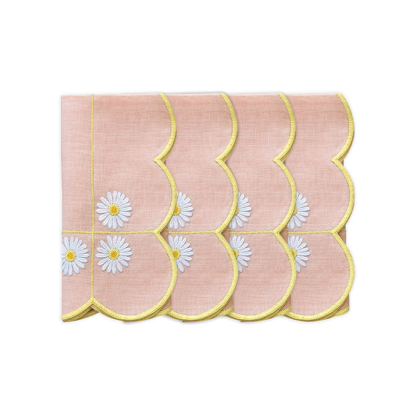 Hand Embroidered Trellis Napkin 18" x 18" (Set of 4)