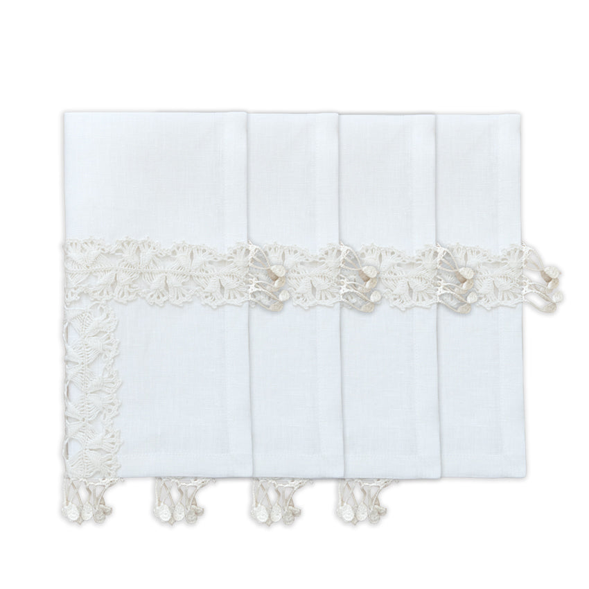 Hand Crochet Napkins 18" x 18" (Set of 4)