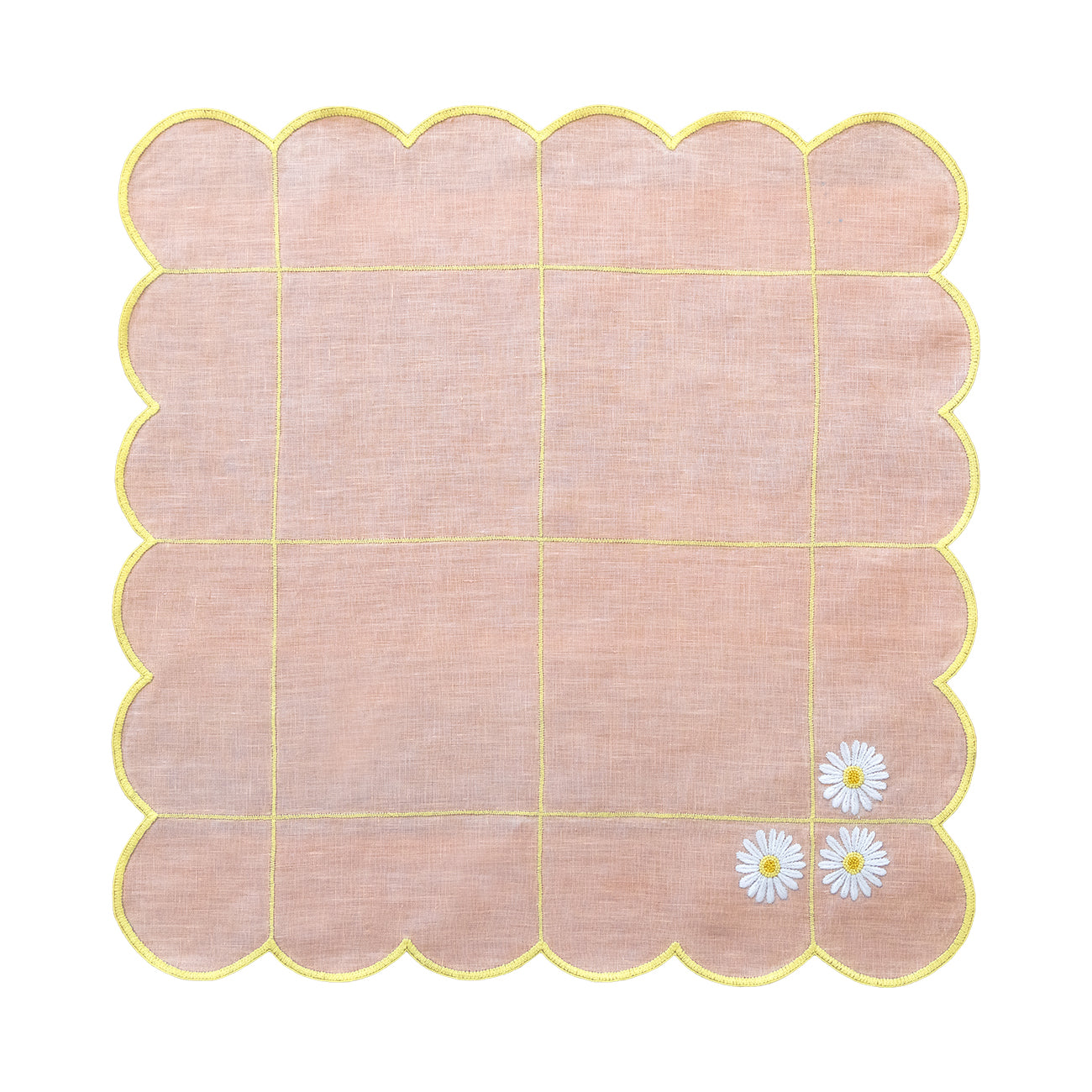 Hand Embroidered Trellis Napkin 18" x 18" (Set of 4)