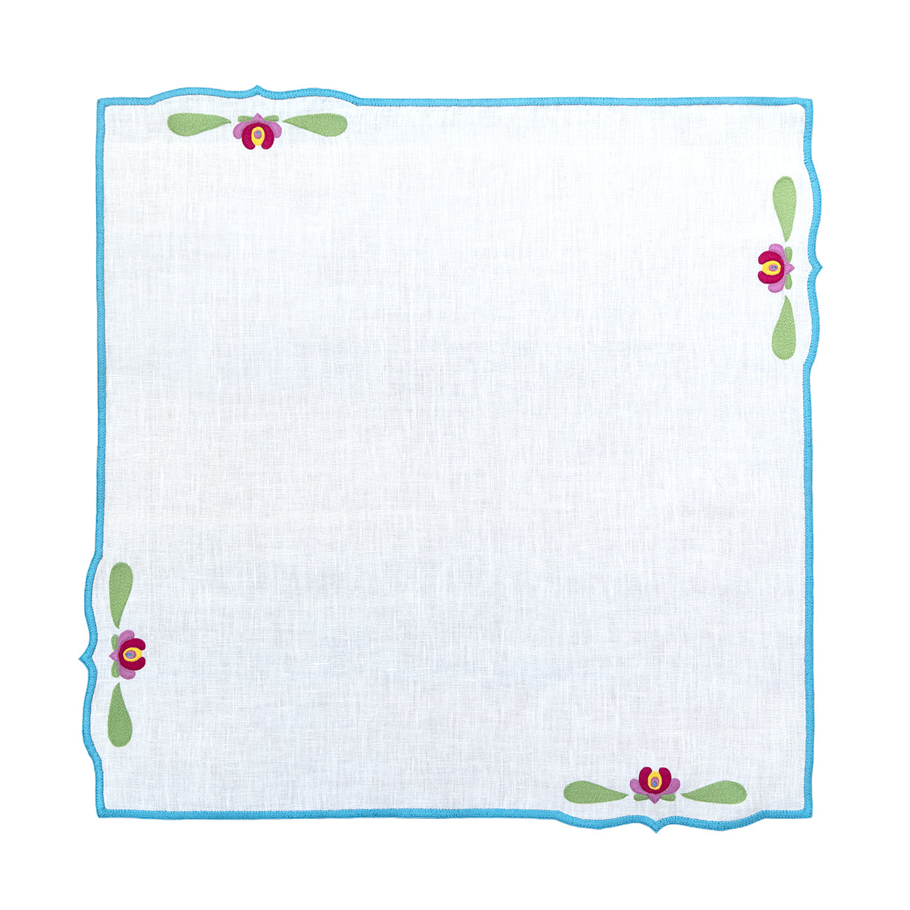 Hand Embroidered Heirloom Petals Napkins 18" x 18" (Set of 4)