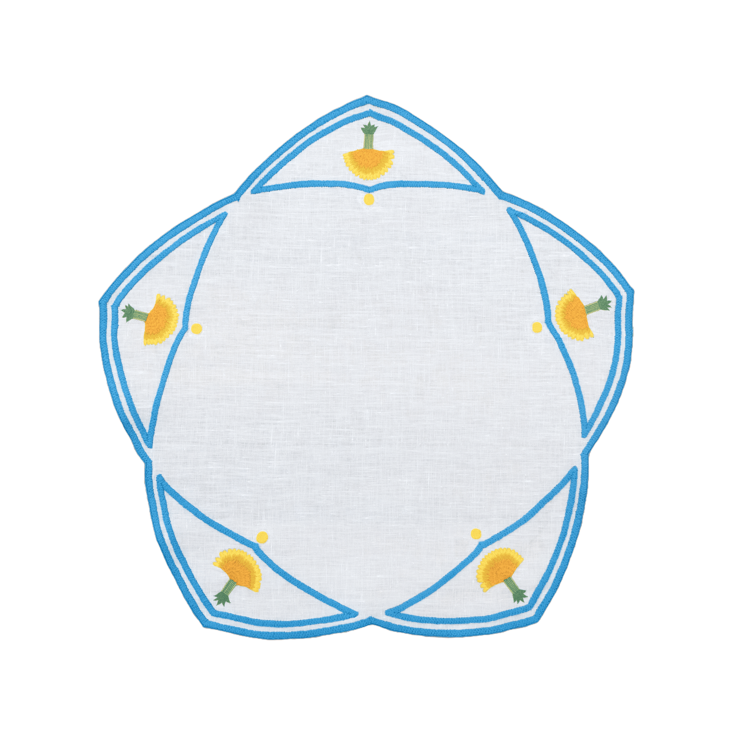 Hand Embroidered Heirloom Petals Placemats 16" round (Set of 4)