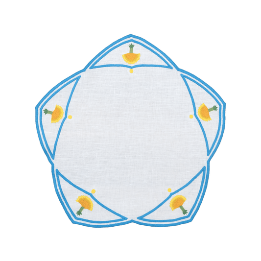 Hand Embroidered Heirloom Petals Placemats 16" round (Set of 4)