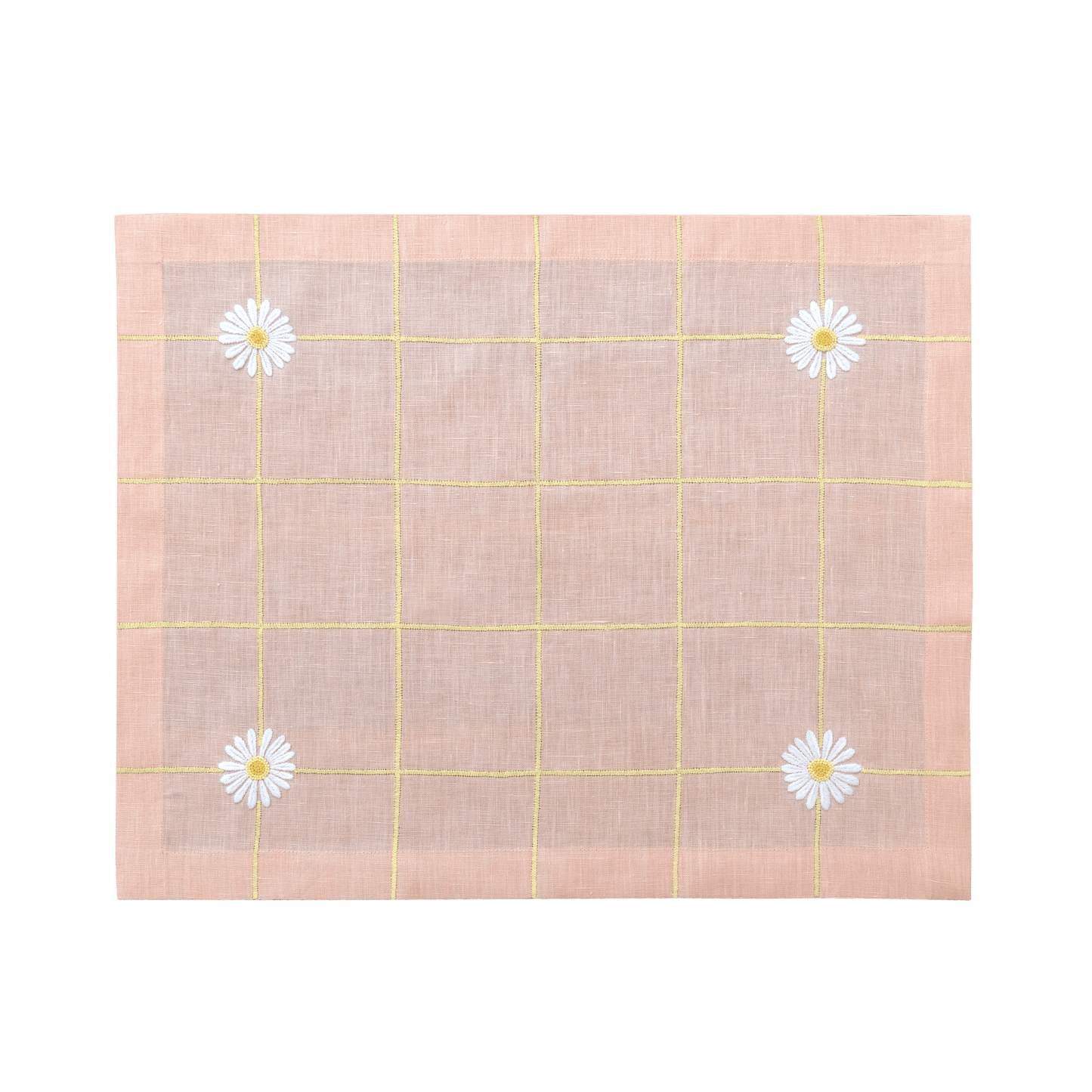 Hand Embroidered Trellis Placemats 14" × 18" (Set of 4)