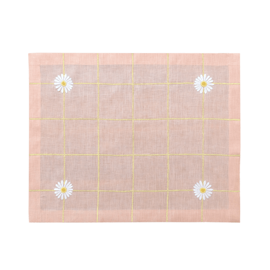 Hand Embroidered Trellis Placemats 14" × 18" (Set of 4)