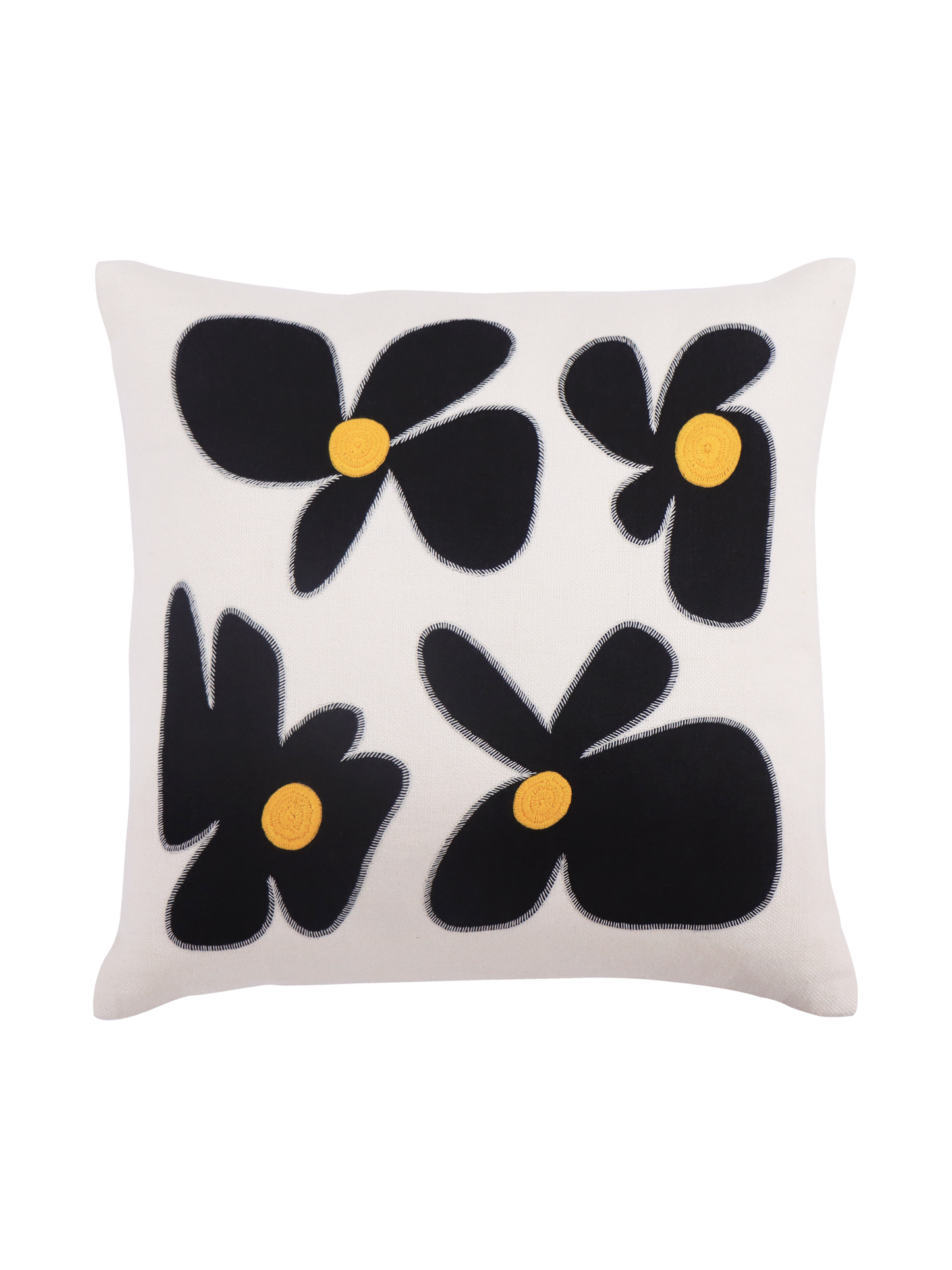 Hand Embroidered Bouquet Pillow Cover 20" x 20"