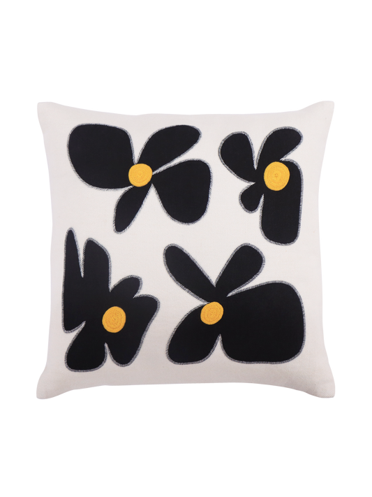 Hand Embroidered Bouquet Pillow Cover 20" x 20"