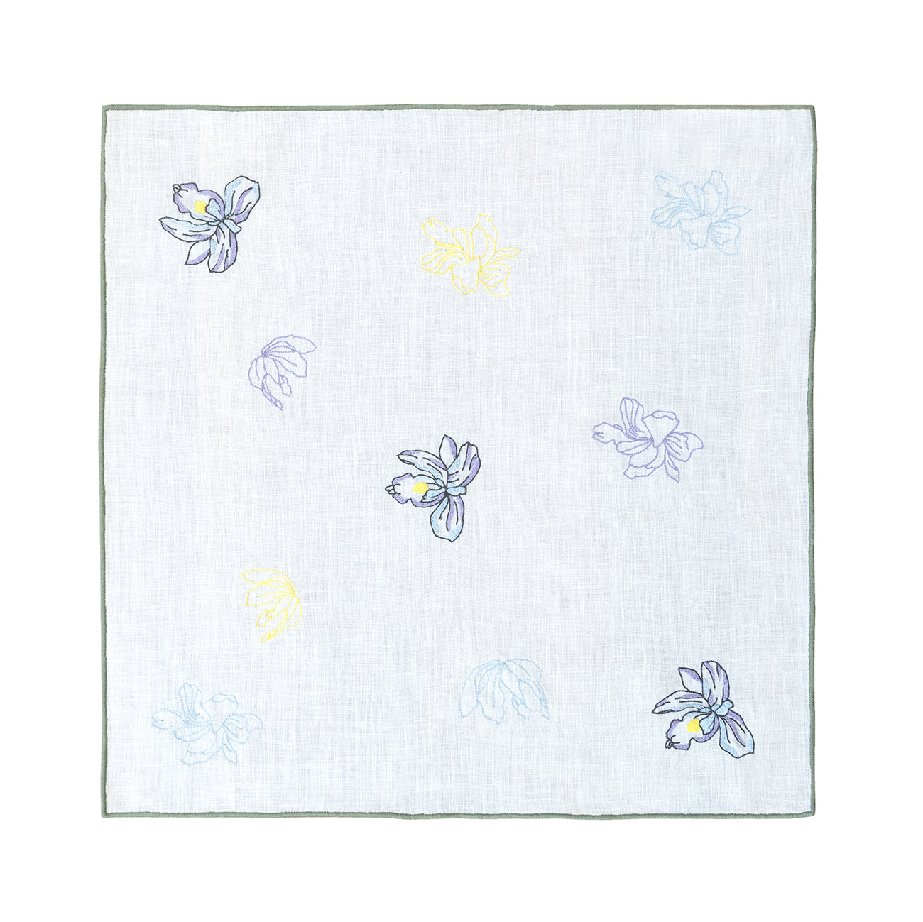Hand Embroidered Floral Fresco Napkins 18" x 18" (Set of 4)