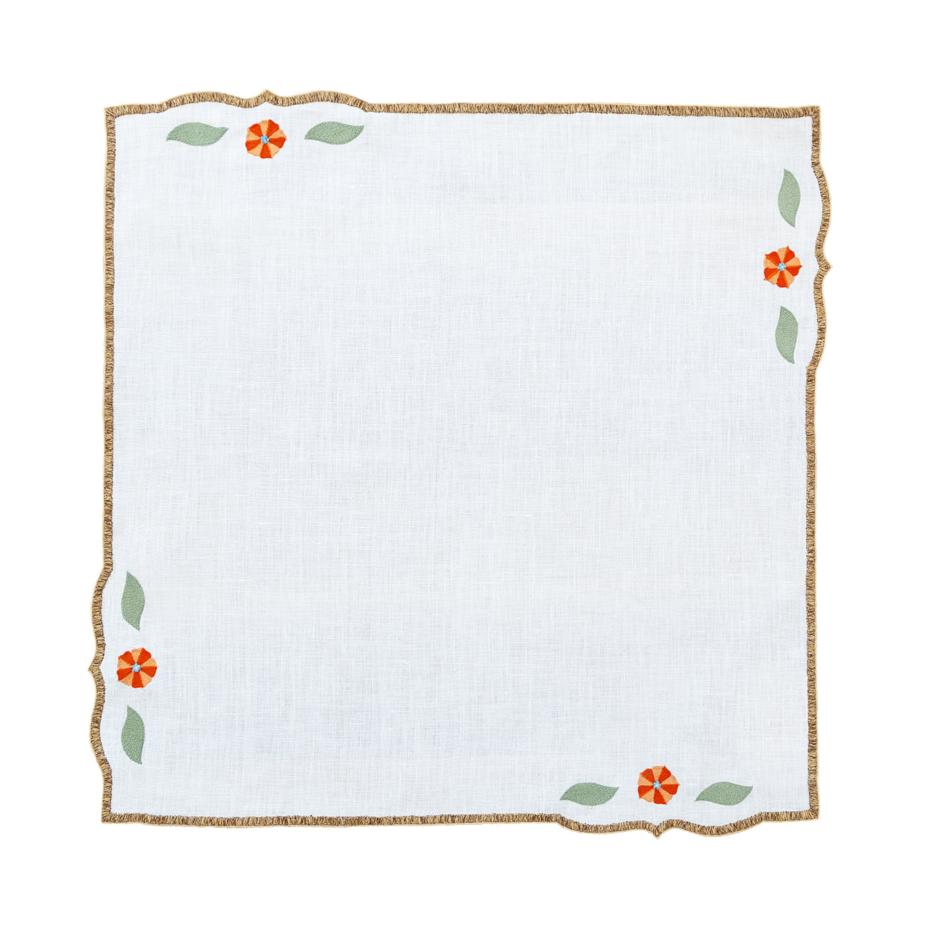 Hand Embroidered Heirloom Petals Napkins 18" x 18"  (Set of 4)