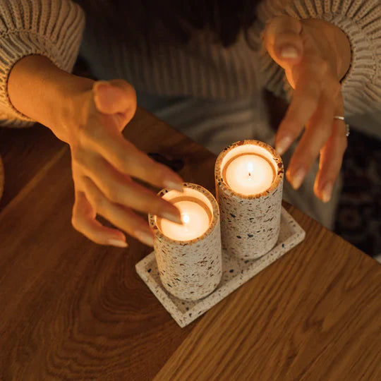 Modern Judaica Terrazzo Candle Holders – Terrazzo Series