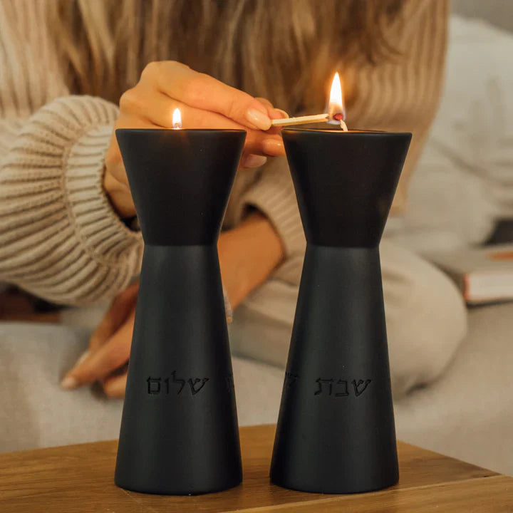 Elegant Concrete Sabbath Candle Holders – Aura Series