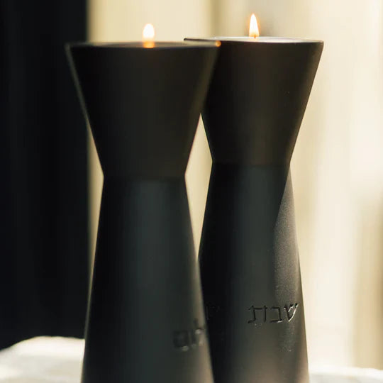 Concrete Candle Holder Pair for Shabbat – Aura Series