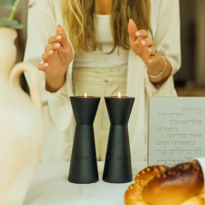 Elegant Concrete Sabbath Candle Holders – Aura Series