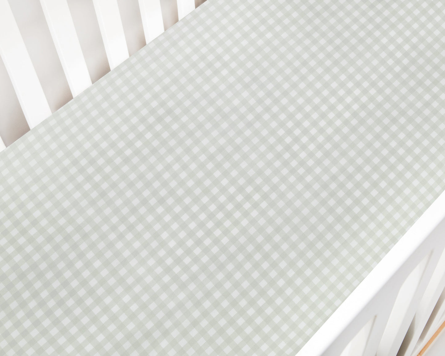 Picnic Gingham Crib Sheet - Green