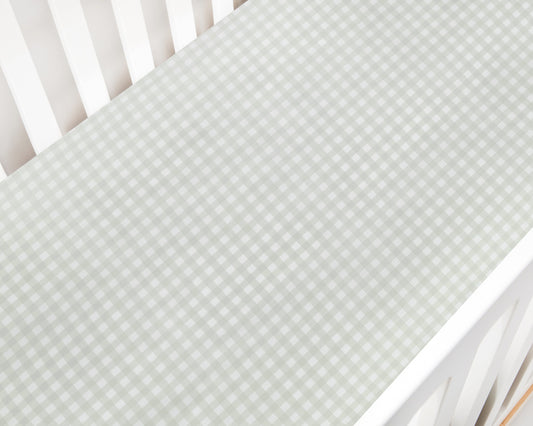 Picnic Gingham Crib Sheet - Green